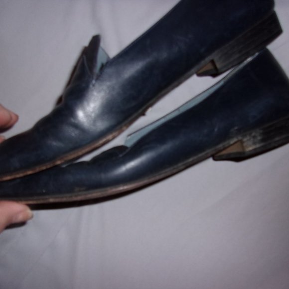 leather mascaro european size 38 = 7.5 71/2 womens shoes flats blue - Picture 3 of 4